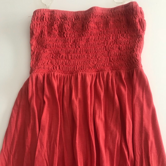 Coral Strapless Maxi Dress - Picture 3 of 5